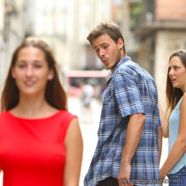 Distracted Boyfriend meme template